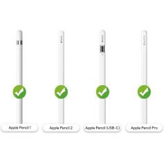 Apple Pencil 1-2 Nesil Pro USB-C Uyumlu Soft Yumuşak Silikon Kalem Tutucu ve 8'li Kalem Ucu Koruyucu Pembe