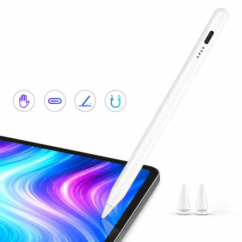 iPad Pro 13 (M4) ile Uyumlu NotePen Gen3 Stylus Kalem Avuç İçi Algılama Eğim Destekli