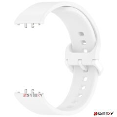 Sneezy Samsung Galaxy Fit 3 Kordon PureLux Soft Yumuşak Silikon Kordon Kayış Beyaz - Beyaz