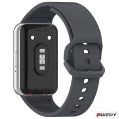 Sneezy Samsung Galaxy Fit 3 Kordon PureLux Soft Yumuşak Silikon Kordon Kayış Füme - Füme