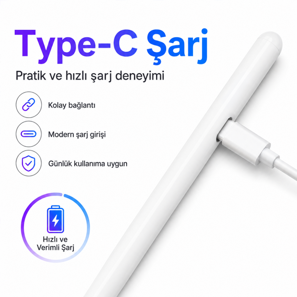 iPad Pro 12.9 2/3/4/5/6 Nesil ile Uyumlu NotePen Gen3 Stylus Kalem Avuç İçi Algılama Eğim Destekli