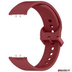 Sneezy Samsung Galaxy Fit 3 Kordon PureLux Soft Yumuşak Silikon Kordon Kayış Koyu Kırmızı - Koyu Kırmızı