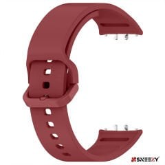 Sneezy Samsung Galaxy Fit 3 Kordon PureLux Soft Yumuşak Silikon Kordon Kayış Koyu Kırmızı - Koyu Kırmızı