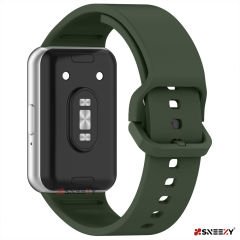 Sneezy Samsung Galaxy Fit 3 Kordon PureLux Soft Yumuşak Silikon Kordon Kayış Koyu Yeşil - Koyu Yeşil