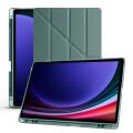 Samsung Galaxy Tab S10 FE Plus SM-X620 13.1 İnç Uyumlu Katlanabilir Kalemlikli Standlı Akıllı Kılıf Haki