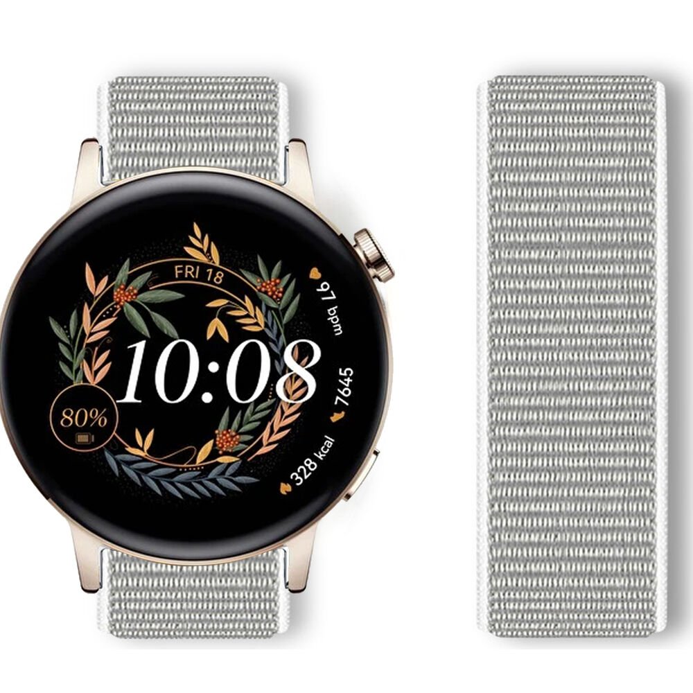 Huawei Watch GT3 42mm GT2 42mm İle Uyumlu Ayarlanabilir Cırt Cırtlı Yumuşak Spor Kumaş Örgü Kordon