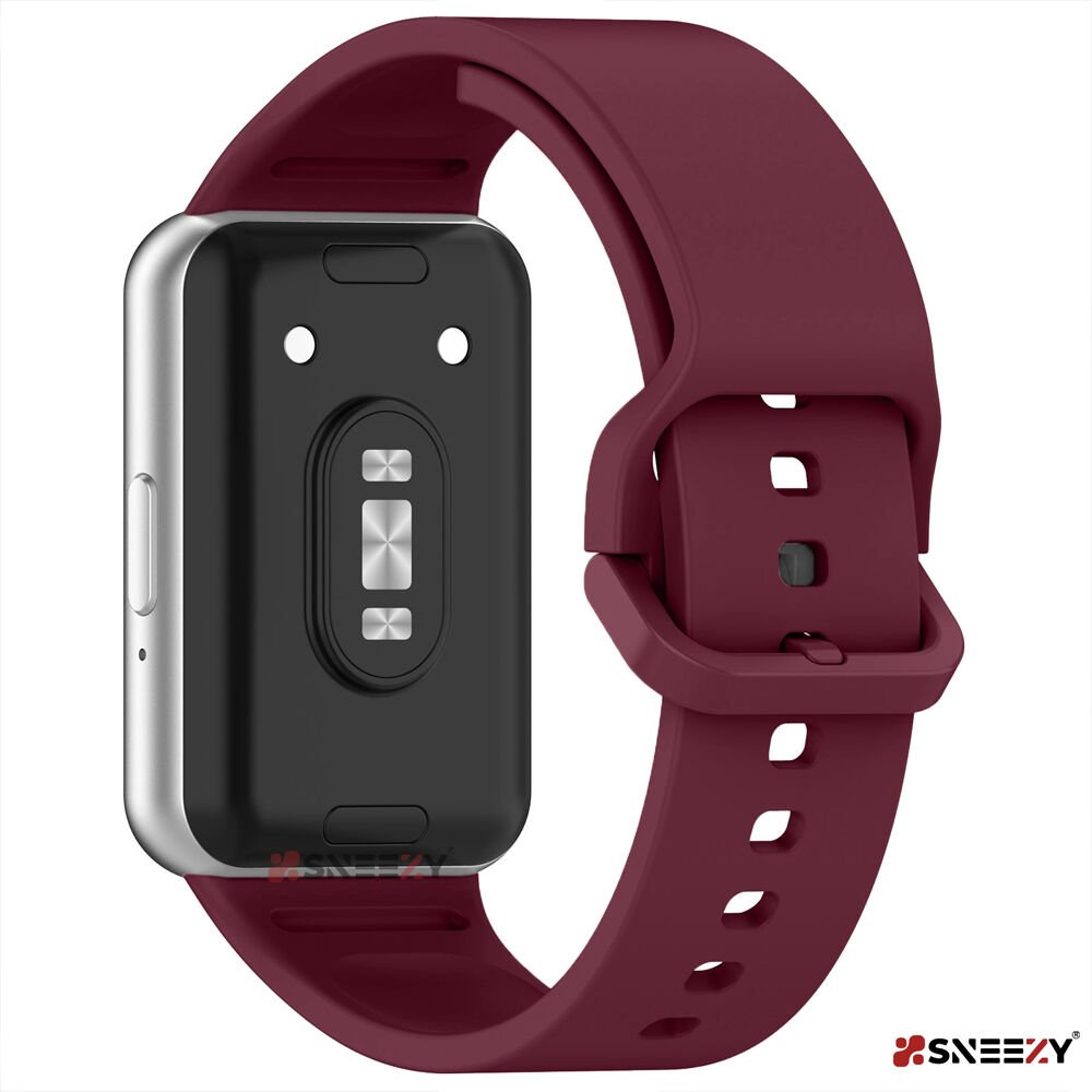 Sneezy Samsung Galaxy Fit 3 Kordon PureLux Soft Yumuşak Silikon Kordon Kayış Mürdüm - Mürdüm