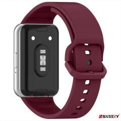 Sneezy Samsung Galaxy Fit 3 Kordon PureLux Soft Yumuşak Silikon Kordon Kayış Mürdüm - Mürdüm