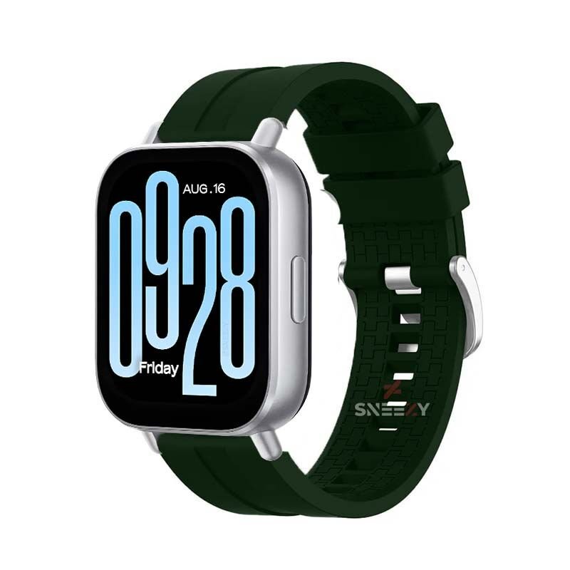 Redmi Watch 5 Active Redmi 5 Lite Uyumlu Kordon Kordon NovaGT Metal Tokalı Yumuşak Silikon Kordon Koyu Yeşil