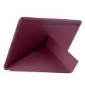 Samsung Galaxy Tab S10 FE Plus SM-X620 13.1 İnç Uyumlu Katlanabilir Kalemlikli Standlı Akıllı Kılıf Mürdüm