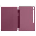 Samsung Galaxy Tab S10 FE Plus SM-X620 13.1 İnç Uyumlu Katlanabilir Kalemlikli Standlı Akıllı Kılıf Mürdüm