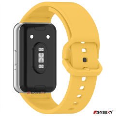 Sneezy Samsung Galaxy Fit 3 Kordon PureLux Soft Yumuşak Silikon Kordon Kayış Sarı - Sarı