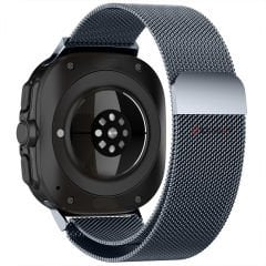 Samsung Galaxy Watch Ultra 47mm İle Uyumlu Milanese Paslanmaz Manyetik Tokalı Metal Hasır Kordon Koyu Gri