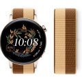 Huawei Watch GT3 42mm GT2 42mm İle Uyumlu Ayarlanabilir Cırt Cırtlı Yumuşak Spor Kumaş Örgü Kordon Kahverengi