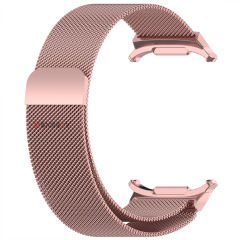 Samsung Galaxy Watch Ultra 47mm İle Uyumlu Milanese Paslanmaz Manyetik Tokalı Metal Hasır Kordon Rose