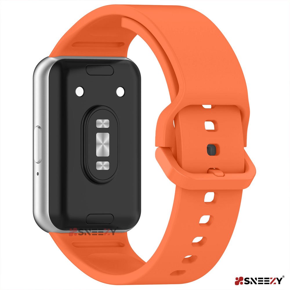 Sneezy Samsung Galaxy Fit 3 Kordon PureLux Soft Yumuşak Silikon Kordon Kayış Turuncu - Turuncu