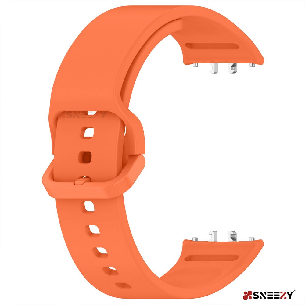 Sneezy Samsung Galaxy Fit 3 Kordon PureLux Soft Yumuşak Silikon Kordon Kayış Turuncu - Turuncu