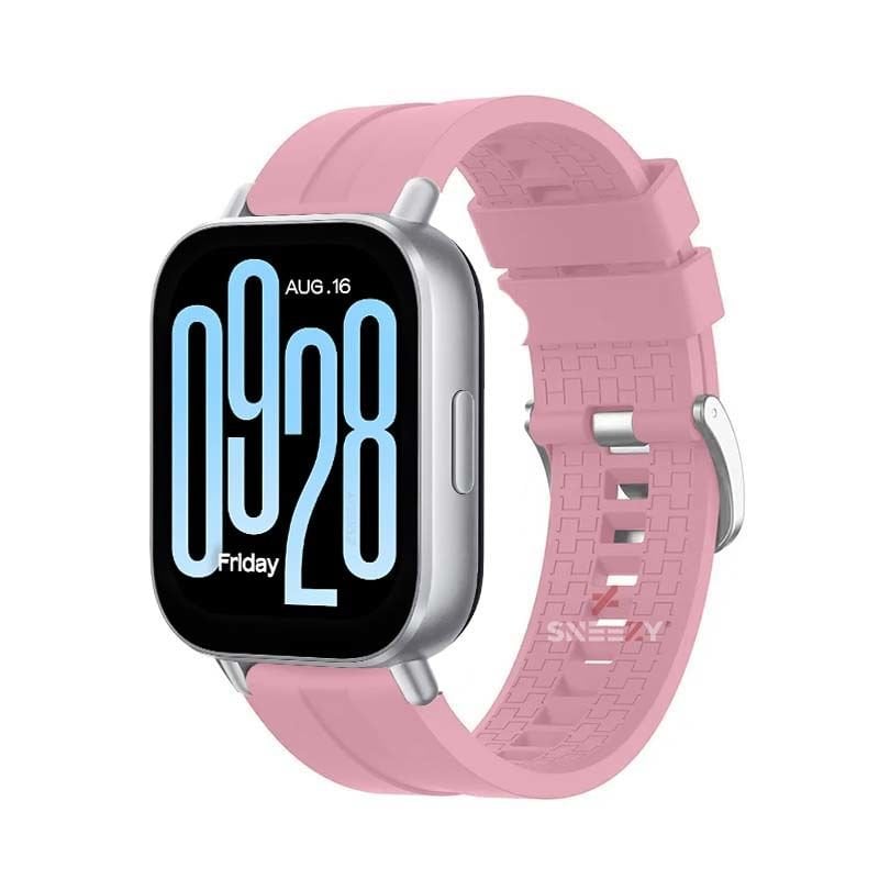 Redmi Watch 5 Active Redmi 5 Lite Uyumlu Kordon Kordon NovaGT Metal Tokalı Yumuşak Silikon Kordon Pembe