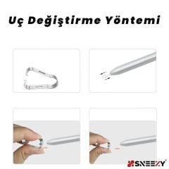 Galaxy S-Pen Yedek Kalem Ucu Çıkarma/Takma Aparat Tüm S-Pen Modellerine Uyumlu 5 Adet Yedek Kalem Uç Beyaz - Beyaz