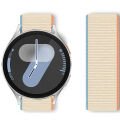 Samsung Galaxy Watch 4 5 6 7 Seri 40 42 43 44 46 47mm Cırt Cırtlı Yumuşak Spor Kumaş Örgü Kordon Bej