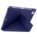iPad Pro 11 inç M5 2025 Uyumlu Kılıf Üçgen Katlanabilir Kalem Şarj Bölmeli Kılıf Lacivert
