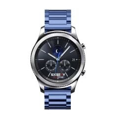 Samsung Gear S3 Frontier R760 - S3 Classic R770 22mm Uyumlu Ironweft Döküm Çelik Metal Kordon Lacivert