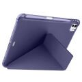 iPad Pro 11 inç M5 2025 Uyumlu Kılıf Üçgen Katlanabilir Kalem Şarj Bölmeli Kılıf Lavanta