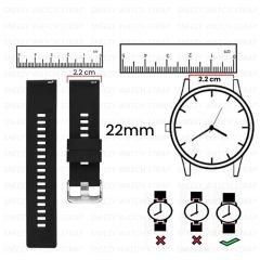 Huawei Watch GT3 Elite-Active 46mm-GT3 Pro-GT3 Se 22mm Uyumlu Dikiş Desenli Dokuma Silikon Kordon Siyah - Siyah