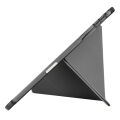 iPad Pro 11 inç M5 2025 Uyumlu Kılıf Üçgen Katlanabilir Kalem Şarj Bölmeli Kılıf Siyah