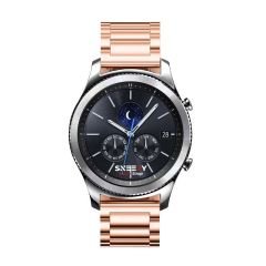 Huawei Watch Ultimate - Watch Buds  22mm Uyumlu Ironweft Döküm Çelik Metal Kordon Rose Gold
