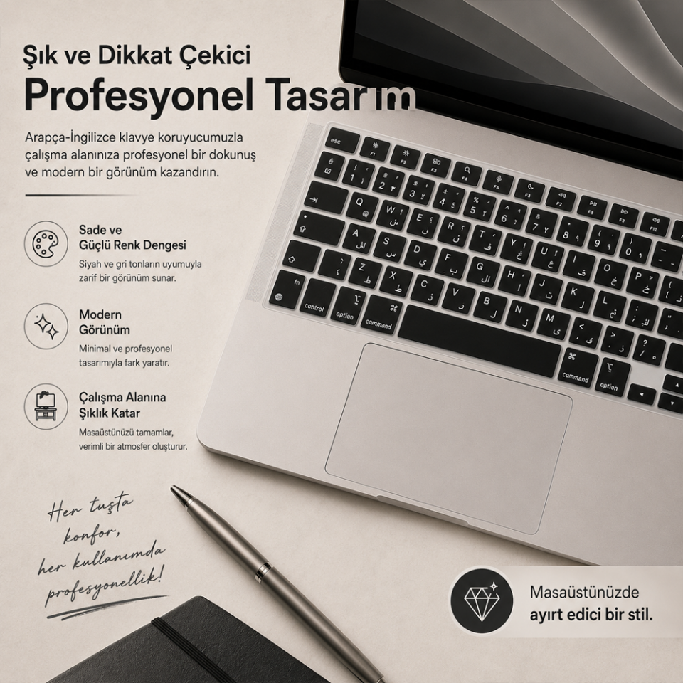 MacBook Pro 16.2 İnç M1 M2 M3 M4 M5 A2485 A2991 Uyumlu Arapça İngilizce Q Klavye Koruyucu Silikon
