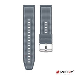 Sneezy Huawei Watch 4 46mm-Watch 4 Pro 22mm Uyumlu Dikiş Desenli Dokuma Silikon Kordon