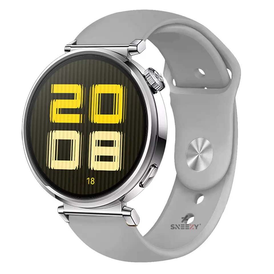 Sneezy Huawei Watch GT5 41mm İle Uyumlu Yumuşak PureLux Soft Silikon Kordon Gri