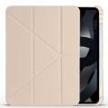 Apple iPad Air 10.9'' 2022/2020 Uyumlu Üçgen Katlanabilir Kalem Şarj Bölmeli Standlı Kılıf Gold