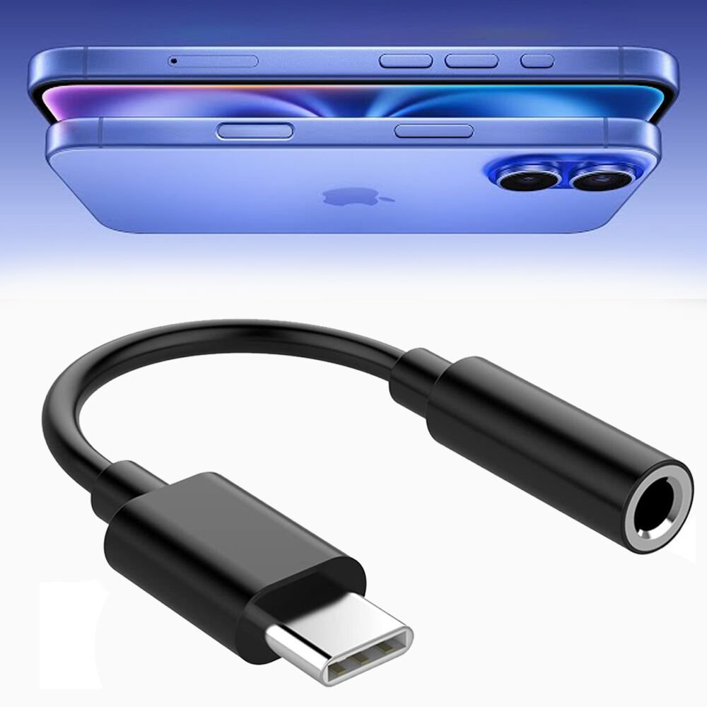 iPhone 15-16-17 Serisi Uyumlu TYPE-C Kulaklık Çevirici Dönüştürücü Aparatı Aux Dönüştürücüsü Siyah