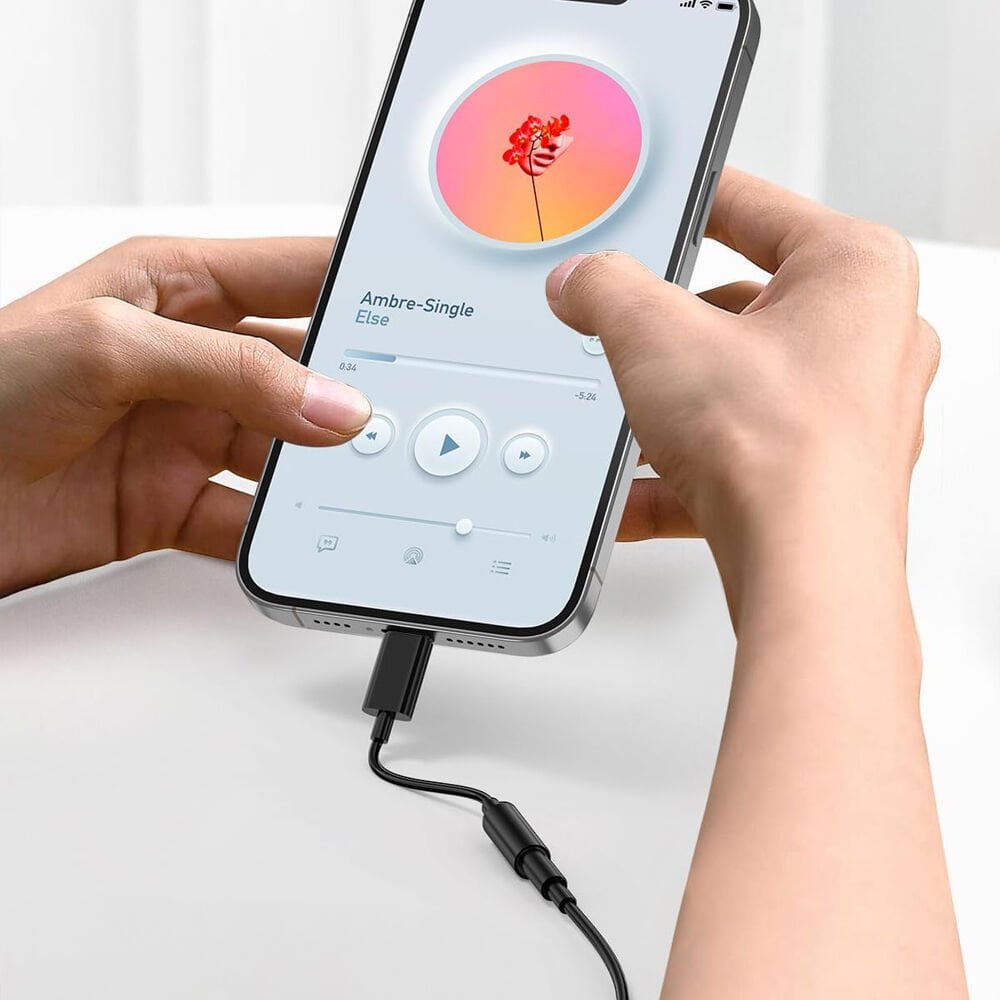 iPhone 15-16-17 Serisi Uyumlu TYPE-C Kulaklık Çevirici Dönüştürücü Aparatı Aux Dönüştürücüsü Siyah
