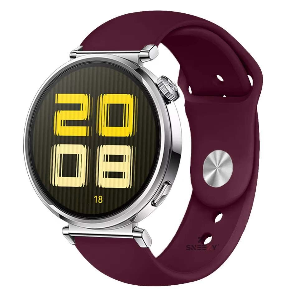 Sneezy Huawei Watch GT5 41mm İle Uyumlu Yumuşak PureLux Soft Silikon Kordon Koyu Mor