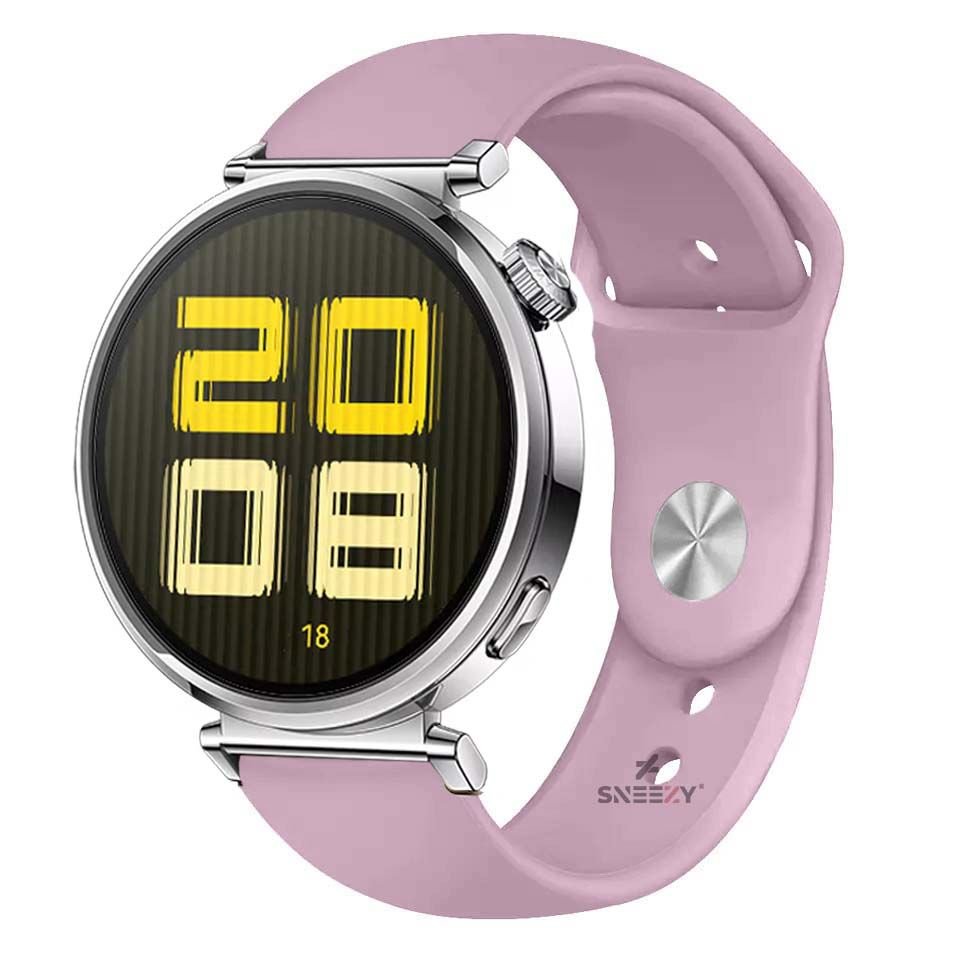Sneezy Huawei Watch GT5 41mm İle Uyumlu Yumuşak PureLux Soft Silikon Kordon Lila