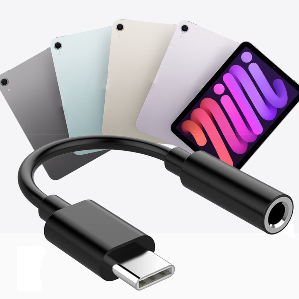 iPad İle Uyumlu TYPE-C Kulaklık Çevirici Dönüştürücü Aparatı Aux Dönüştürücüsü Siyah