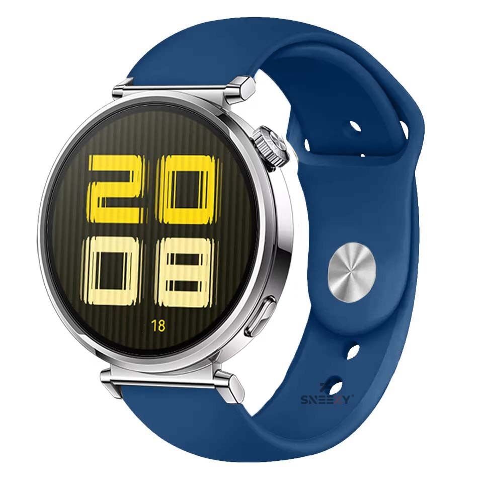 Sneezy Huawei Watch GT5 41mm İle Uyumlu Yumuşak PureLux Soft Silikon Kordon Mavi Koyu