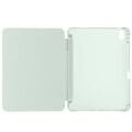 Apple iPad Air 11'' M3 2025/M2 2024 Uyumlu Üçgen Katlanabilir Kalem Şarj Bölmeli Standlı Kılıf Açık Yeşil