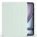 Apple iPad Air 11'' M3 2025/M2 2024 Uyumlu Üçgen Katlanabilir Kalem Şarj Bölmeli Standlı Kılıf Açık Yeşil