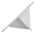 Apple iPad Air 11'' M3 2025/M2 2024 Uyumlu Üçgen Katlanabilir Kalem Şarj Bölmeli Standlı Kılıf Gri