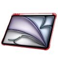 Apple iPad Air 11'' M3 2025/M2 2024 Uyumlu Üçgen Katlanabilir Kalem Şarj Bölmeli Standlı Kılıf Kırmızı