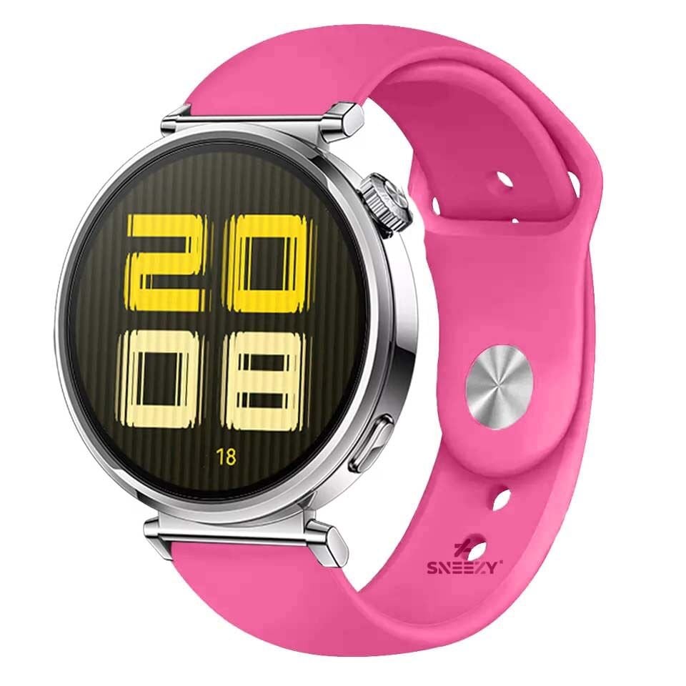 Sneezy Huawei Watch GT5 41mm İle Uyumlu Yumuşak PureLux Soft Silikon Kordon Açık Pembe