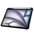 Apple iPad Air 11'' M3 2025/M2 2024 Uyumlu Üçgen Katlanabilir Kalem Şarj Bölmeli Standlı Kılıf Lacivert