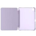Apple iPad Air 11'' M3 2025/M2 2024 Uyumlu Üçgen Katlanabilir Kalem Şarj Bölmeli Standlı Kılıf Lila