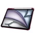 Apple iPad Air 11'' M3 2025/M2 2024 Uyumlu Üçgen Katlanabilir Kalem Şarj Bölmeli Standlı Kılıf Mürdüm