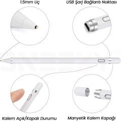 Samsung Tab A8 X200 10.5 İnç Uyumlu Dokunmatik Tablet Kalemi Çizim ve Tasarım Staylus Pencil