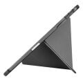 Apple iPad Air 11'' M3 2025/M2 2024 Uyumlu Üçgen Katlanabilir Kalem Şarj Bölmeli Standlı Kılıf Siyah
